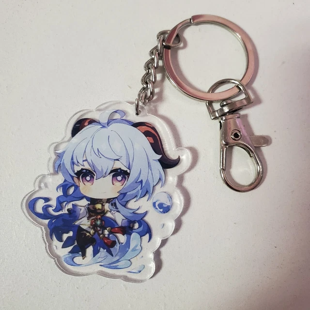 NEW GENSHIN IMPACT Ganyu Acrylic Double Sided Anime Game Keychain