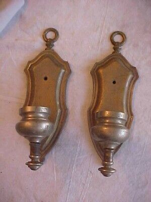 Pair of Antique Cast Brass High Quality Classical Style Single Arm Wall Sconces