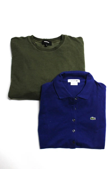 Lacoste Monrow Womens Crew Neck Ruffle Sweater Polo Top Size FR36 Small Lot 2