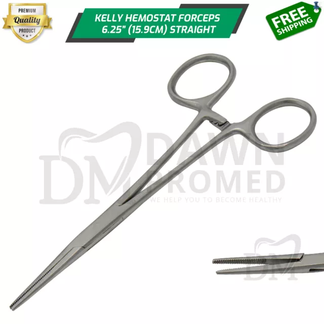 Kelly Hemostat forceps 6.25" Straight Fishing Plier Locking Clamps German Grade