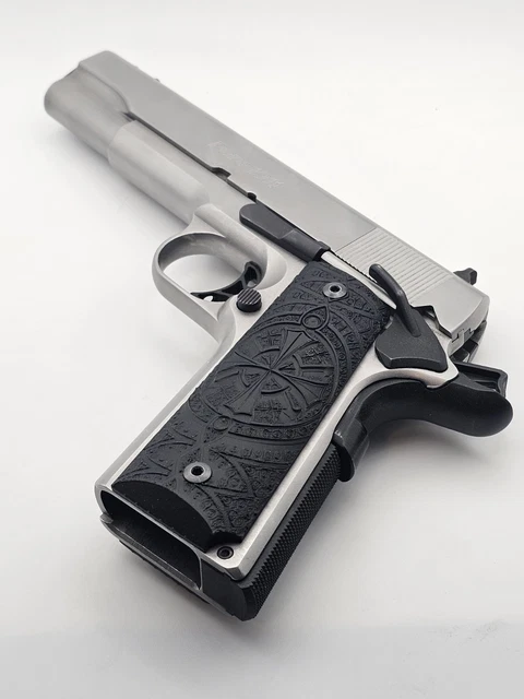 Black Gold Finish 1911 Grips – Fits Colt, Kimber, Rock Island, Ruger, Sig, Springfield Full Size