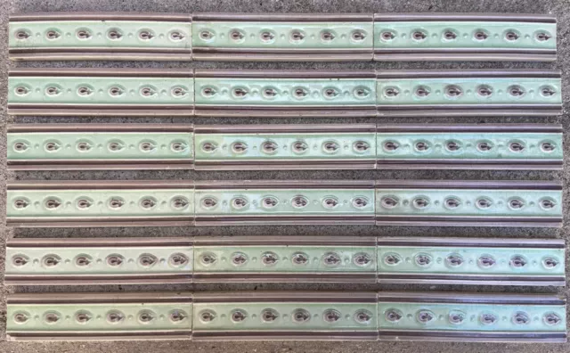 18 England Antique Art Nouveau Majolica Border Tile C1900