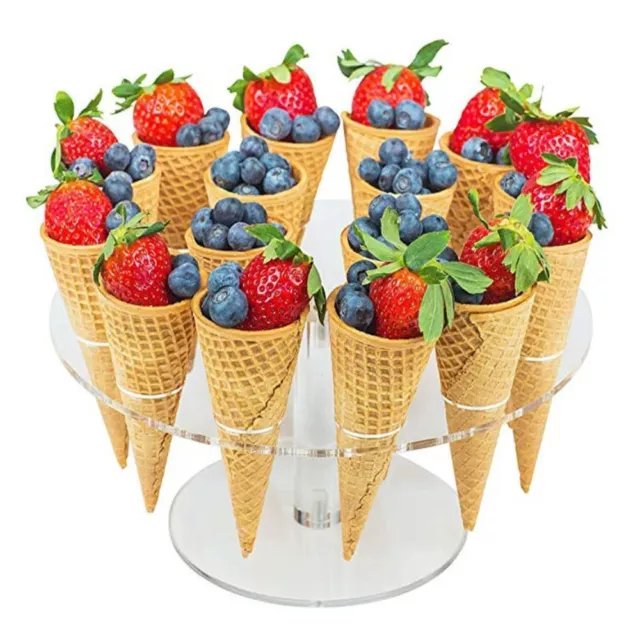 16 Holes Ice Cream Stand Transparent Waffle Display Stand  Kitchen Tools
