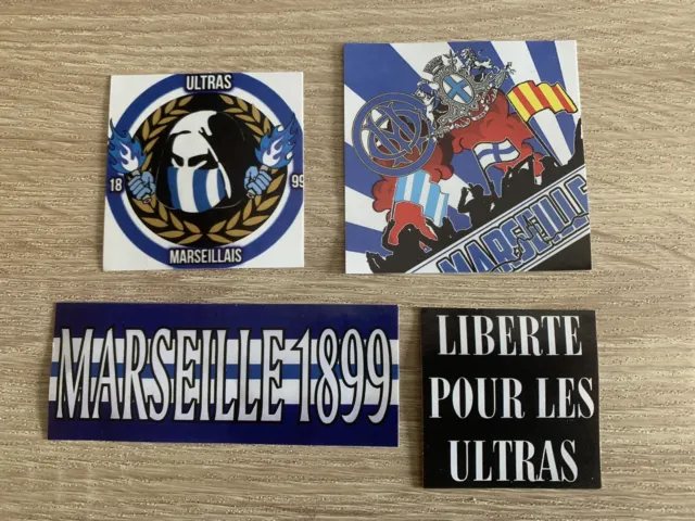 Lot De 4 Stickers Autocollant Ultras Marseille Olympique De Marseille