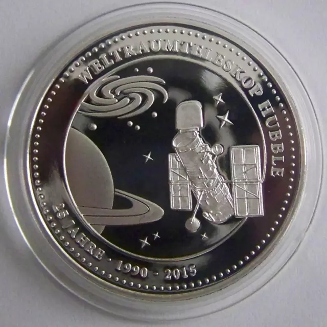 Weltraumteleskop Hubble - 999 SILBER - DEGUSSA - MEDAILLE - SILBERBARREN -SELTEN