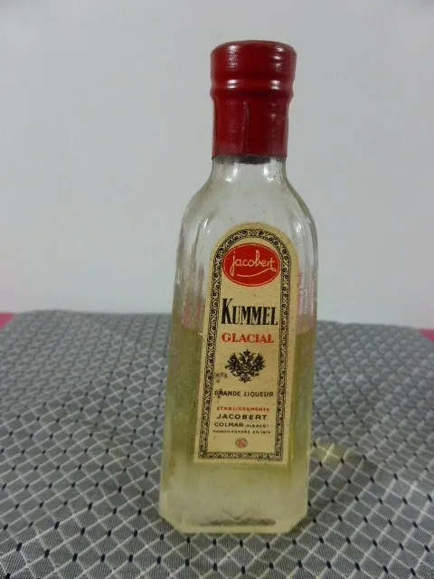Bouteille ancienne Liqueur Jacobert KUMMEL  mignonnette mini bottle collection 