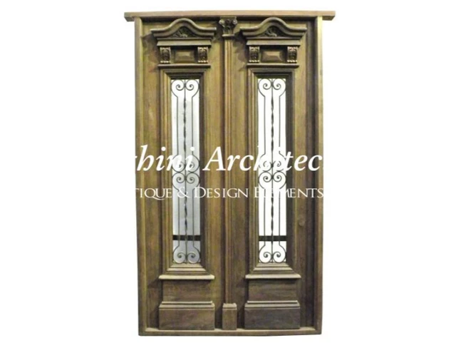 Antique Double Front Door Wrought Iron Inserts. D1159