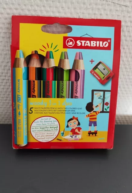 Stabilo STABILO Woody 3 in 1 Duo Multi-Talent Stifte 5 Stück+ Anspitzer OVP