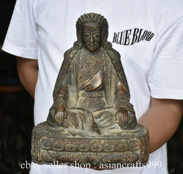 12&amp; SELTENER ALTER tibetischer Bronze Buddhismus Tsongkhapa Buddha ...