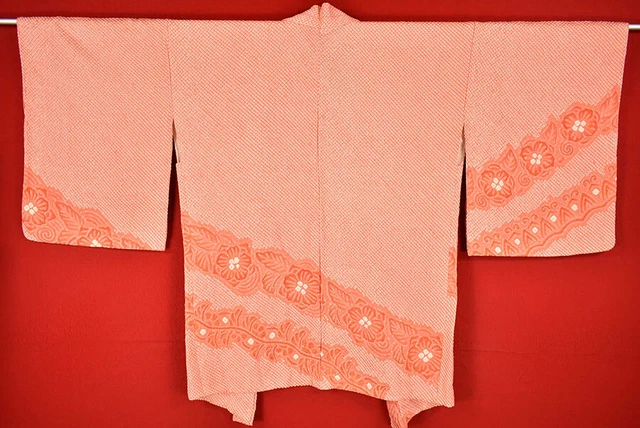 Vintage Japanese Kimono Silk Antique BORO HAORI Kusakizome SHIBORI/A189/585
