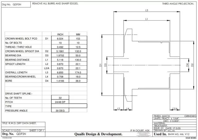 Quaife Qdf5N Bmw E24 E28 E34 E36 E38 E39 M5 Lsd Diferencial De Deslizamiento Limitado Diff 2