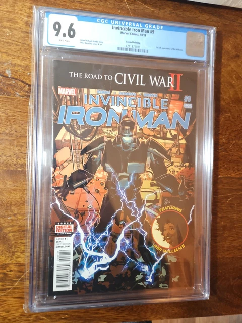 Key!!!! Invincible Iron Man #9 Cgc 9.6 1St Riri Williams 2Nd Printing
