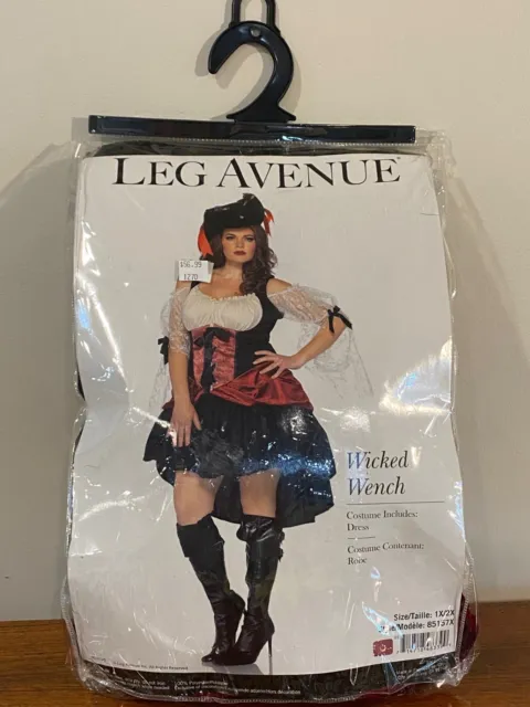 Leg Avenue Adult Women’s Wicked Wench Sexy Pirate Costume Plus Sized 1X/2X