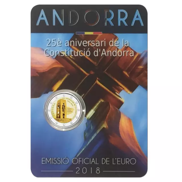 manueduc  2 Euro  ANDORRA 2018 25 Aniversario CONSTITUCIÓN   CONMEMORATIVA UNC