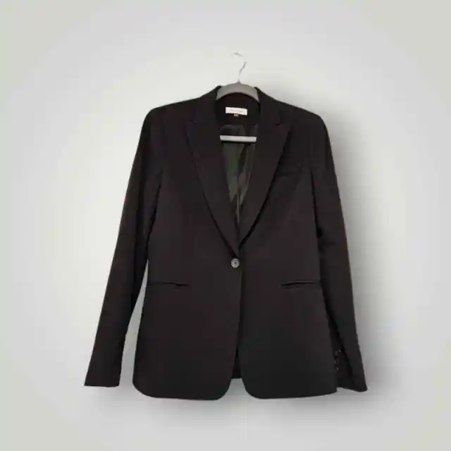 CALVIN Klein Blazer Womens Size 6 Black Stretch Lined Jacket