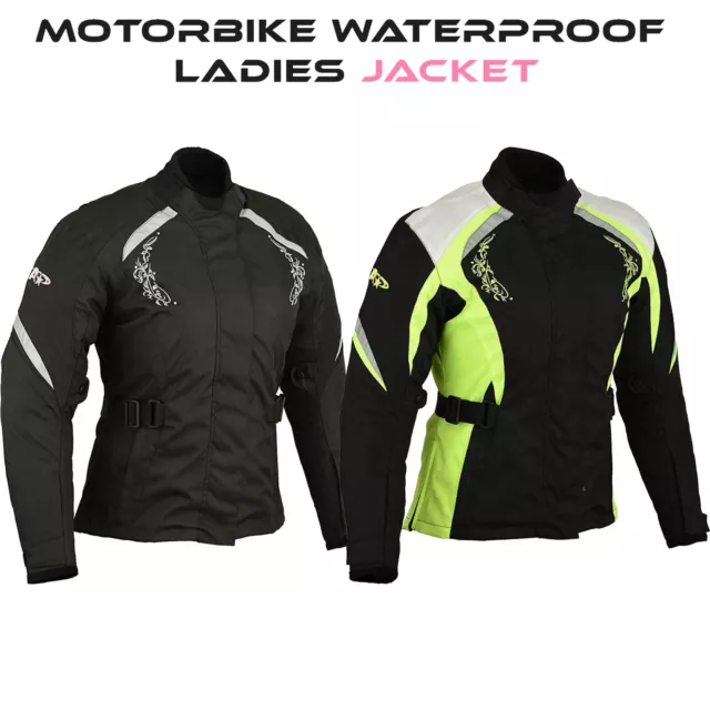 Motorbike Ladies Jacket Motorcycle Waterproof Textile Coat Women Cordura Armour