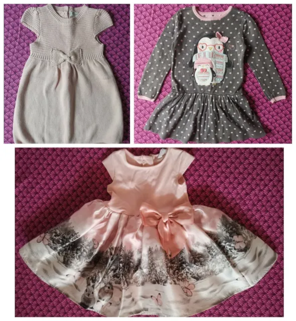 H&M Next Tu Girl's Winter Knitted dress bundle set size 18-24 months