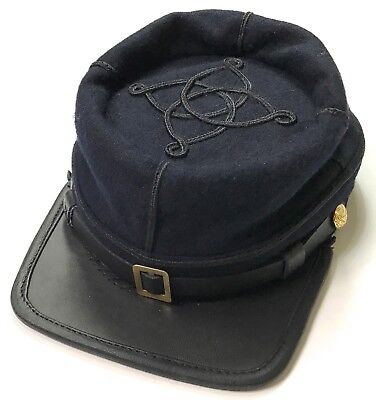 Civil War Us Union Infantry Lieutenant Officer Wool Kepi Forage Cap Hat-Large