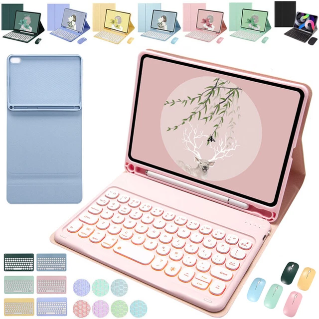 For iPad mini 1 2 3 4 5 6th gen 2021 Backlit Keyboard Mouse Leather Case Cover