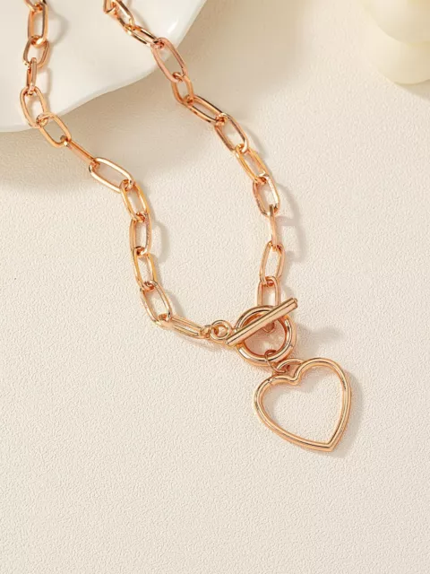 Heart Pendant Chunky Chain Necklace Stylish Statement Boys Men Cool  Jewellery