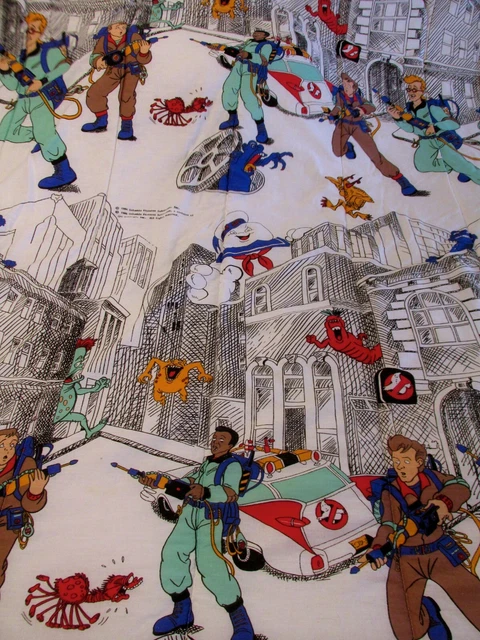 Vintage Real Ghost Busters cartoon Genuine Twin Comforter 1988 Columbia Pictures