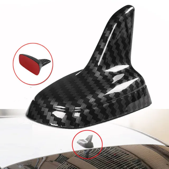Car Carbon Roof Dummy Radio Signal Shark Fin Style Aerial Antenna Universal New