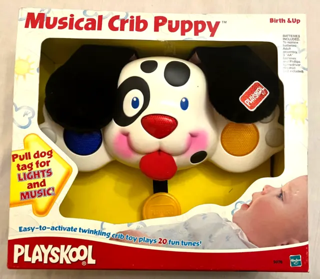 Playskool Musical Crib Puppy Toy 20 Songs Blinking Lights Vintage 2000 NOS