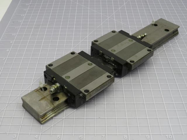 Lot of 2 INAA KWVE20WG3V2 Linear Bearing Blocks on a 13 In Rail T184931