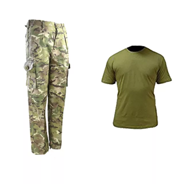 Bambini Confezione Un Militare Outdoor Vestirsi T-Shirt & Pantaloni Dpm & Hmtc