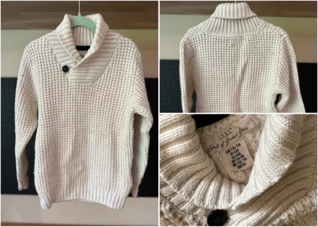 Boys H&M LOGG Knotted Jumper - Cream Chunky Knit  - Size 4 EUC