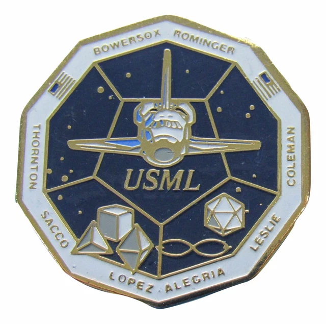 PIN enamel 1.2 inch vtg NASA Space Shuttle Columbia STS-73 Spacelab USML - LARGE