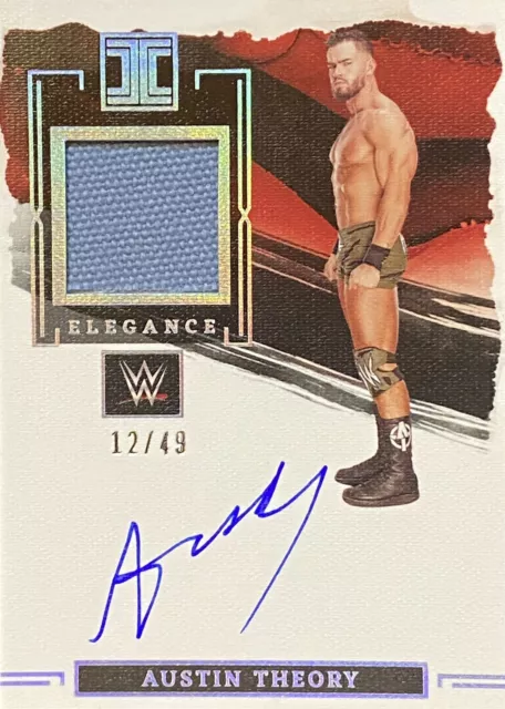 2023 Panini Impeccable WWE Austin Theory Elegance Mat Relic Autograph /49 #EMATH