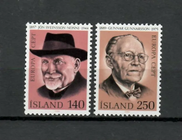 s34090 ISLAND ICELAND ISLANDA MNH 1980 Europa famous persons 2v