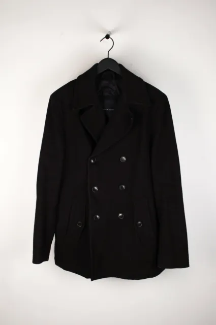 Cappotto originale Tommy Hilfiger lana pesante blu scuro giacca uomo taglia XL
