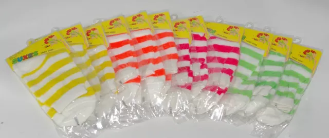 12 Pairs Of Ladies/Girls Striped Socks One Size Fits All Winter Socks Striped