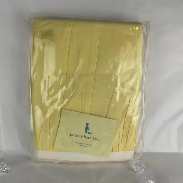 Falda de cama POTTERY GRANN amarilla CHAMBRAY para niños pequeños/cuna con volantes de polvo 11" caída nueva en paquete