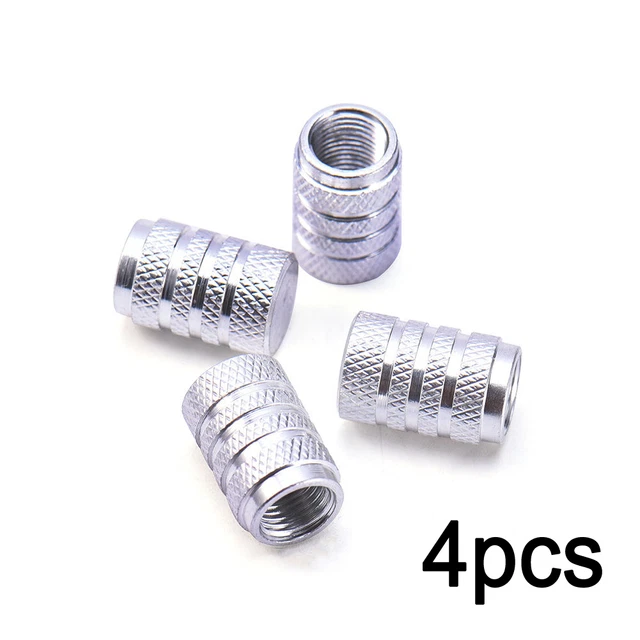 4Pcs Chrome Car Wheel Tyre Valve Stems Air Dust Cover Screw Caps Accessories