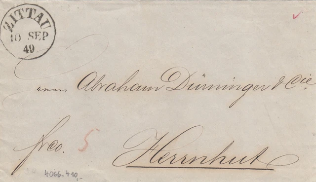 Brief von Zittau Sachsen nach Herrnhut 10.9.49