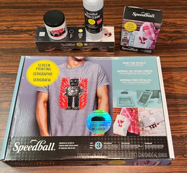 NUEVO Speedball Lvl 3 Avanzado Todo en Uno Kit de Impresión de Pantalla con Extras de Lámpara UV