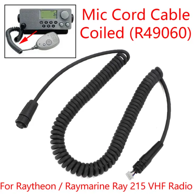 Microphone Mic Cord Cable Coiled R49060 For Raytheon Raymarine Ray 215 VHF Radio