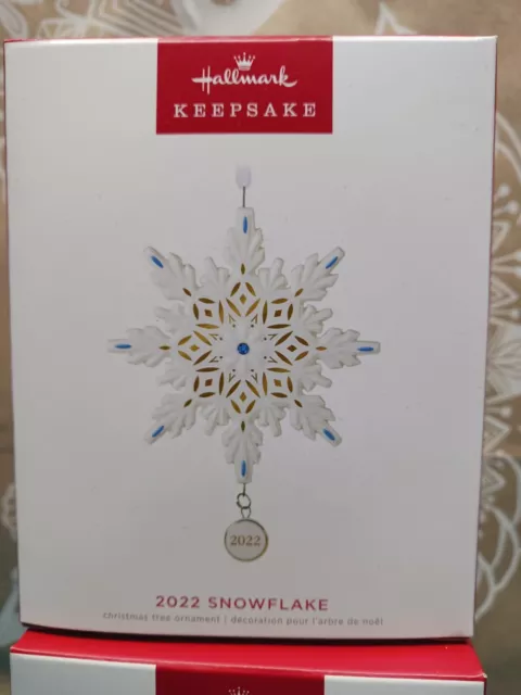 2022 Hallmark Keepsake Ornament  Snowflake  Porcelain  Free Shipping NIB