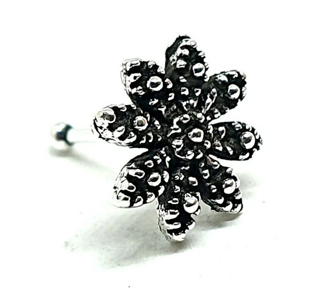 Stud de nariz Flor de mandala 8 mm 22 g (0,6 mm) Extremo de bola de poste... 2