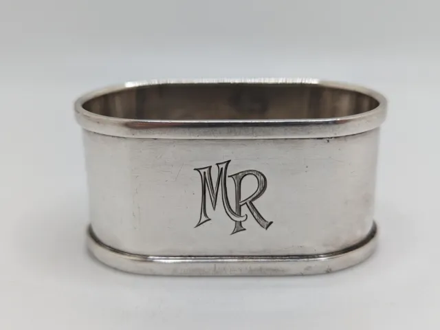 Antique German 800 Silver Napkin Ring "MR" initials engraving