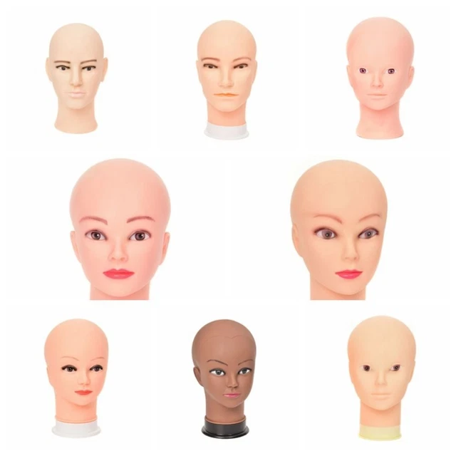 PVC Training Head Wig Stand Hat Display Doll Model Head  for Making Wigs