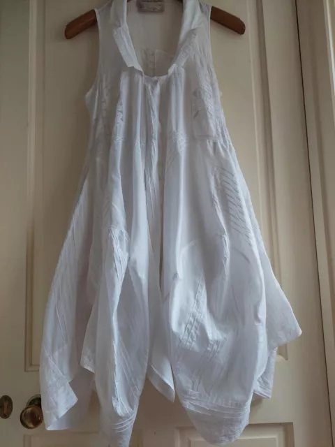 All Saints Echo Dress 10 White Lace Pintucks Victorian Parachute Cotton Vintage