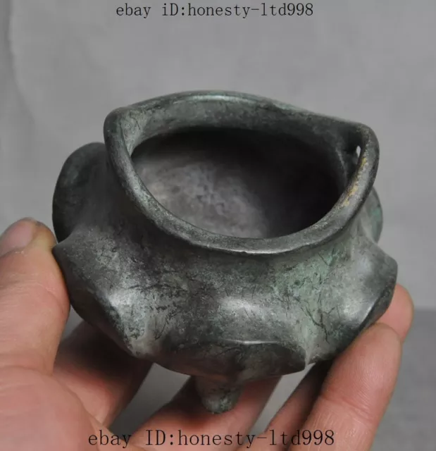 Marked Old Chinese Dynasty Buddhism Temple pure Bronze Incense burner Censer