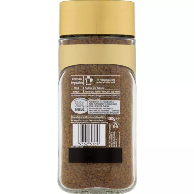 Nescafe Gold Decaf Decaffeinated Medium Roast Instant Coffee Jar 100g 2