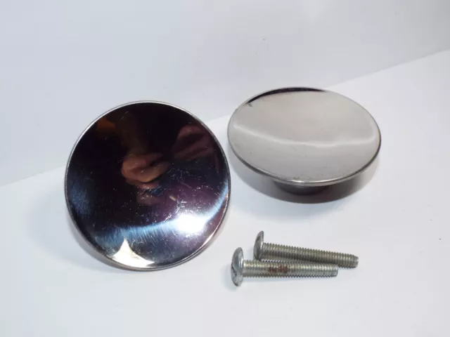 Vintage Chrome Cabinet Knob Pull Handle 2” Concave Drawer Cupboard Hoosier NOS