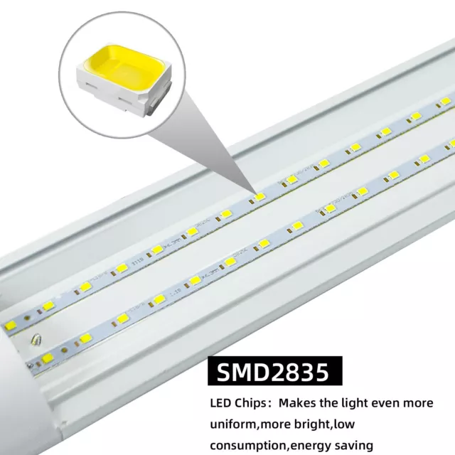 5 Pack 4 Foot LED Shop light Fixture 4400 Lumens 44 Watts, 5500K Daylight White 3