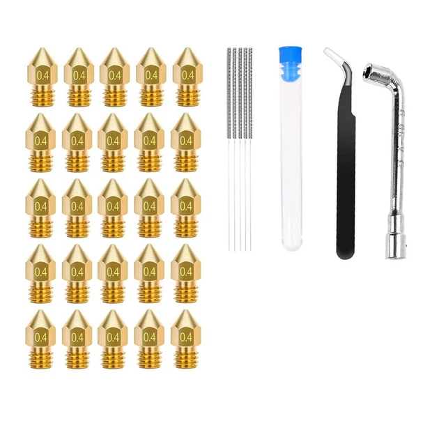 BROZZL MK8 Buse En Laiton 0,4 Mm Diamètre Pour Imprimante 3D - Haute Précision Et Conduction Thermique